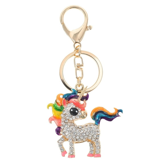 FELTECHELECTR Cute Unicorn Keychain Multi Colored Pendant Decor for Women 1Pcs