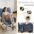thumbnail image 4 of Hforesty Nursery Rocking Chair Chenille Upholstered Glider Rocker,with Airbag & Footrest for Living Room, Blue, 4 of 7