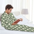 thumbnail image 6 of Lsque Daisy Plaid Green Pattern Long Sleeve Pajama Set for Men - Soft 2-Piece Sleepwear and Loungewear Set with Pockets, Comfy Nightwear-Medium, 6 of 7