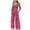 Hot Pink, variant on Sakmal Flowy Jumpsuit Women Pink Boho Sleeveless Dressy Overalls Long Wide Leg Square Neck Floral Pants with Pockets