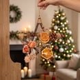 thumbnail image 6 of MMJ Christmas Decor Rattan Wreath with Dried Orange Pinecones Berries, Five-Pointed Star Hanging for Door Wall Christmas Decor 9.84x9.84in, 6 of 7