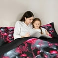 thumbnail image 5 of Manfei Spooky Halloween Skeleton Bedding Comforter Set,Horror Gothic Skull Twin Comforter Sets,Red Black Bedding Set For Boys Kids,Microfiber Bedroom Decor Reversible,2 Pieces, 5 of 8