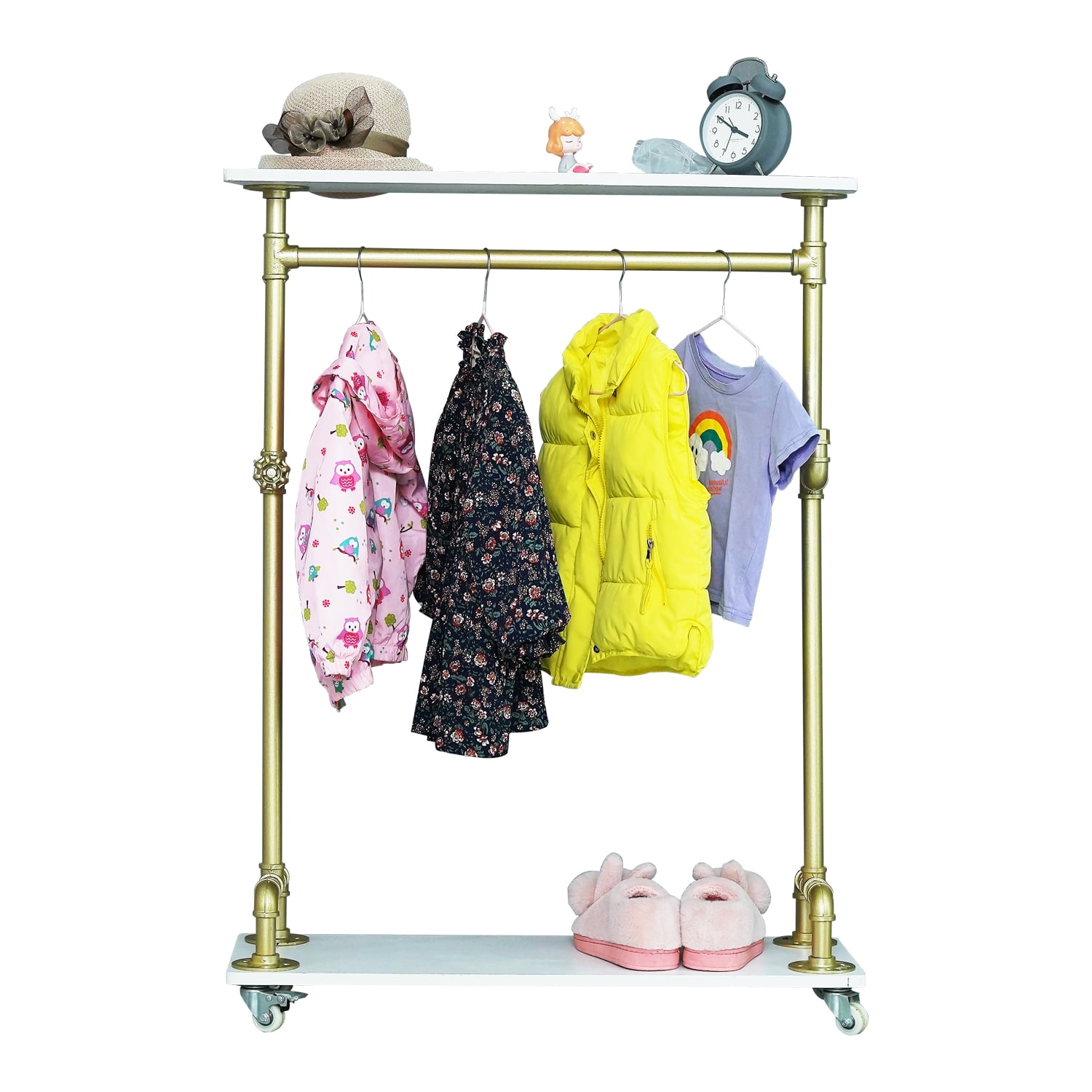 Child Garment Rack, Kids Clothing Rack with Storage Shelf, Dress Up