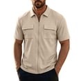 thumbnail image 2 of Guluxicc Summer Casual Tops for Men Full Zip Collared Gym Shirts Athletic Tops with Pockets, 2 of 6