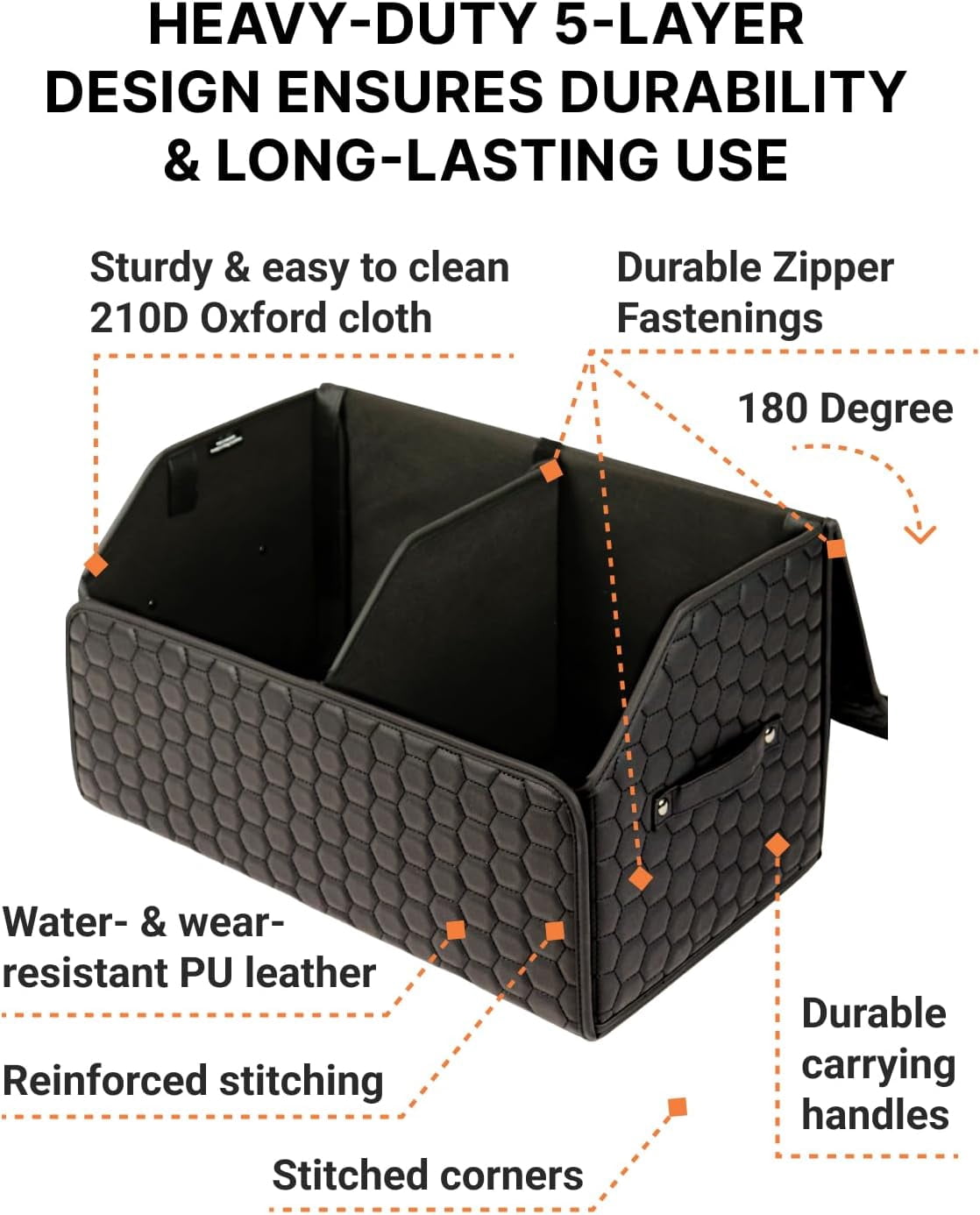 Owleys Foldable Collapsible Trunk Cargo Organizer with Lid 2 Pack 17.7 Inch and 21.6 Inch