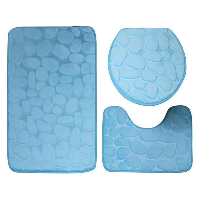 Bathroom Rugs and Mats Sets Bathroom Mat - Bathroom Carpet Foam Bath Mat Set 3 Pieces Of Bathroom Carpet Set Toilet Mat Is Soft, Comfortable, Absorbent, Anti-Skid, Thick Machine Wash