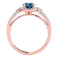 thumbnail image 3 of Mauli Jewels Engagement Rings for Women 1.25 Carat Halo Blue Diamond Engagement Wedding Ring 4 Prong-Setting 14k Rose Gold, 3 of 6