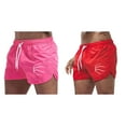 thumbnail image 1 of 2 Pack(Pink 1PCS & Hot Pink 1PCS) Big and Tall Swim Trunks for Men Multipack Men's Spring and Summer Splicing Swimming Trousers and Beach Surfing Shorts, 1 of 3