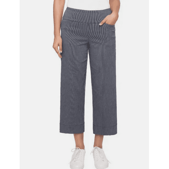 S.C. & CO. Women's Wide Leg Crop Pant Navy X-Large