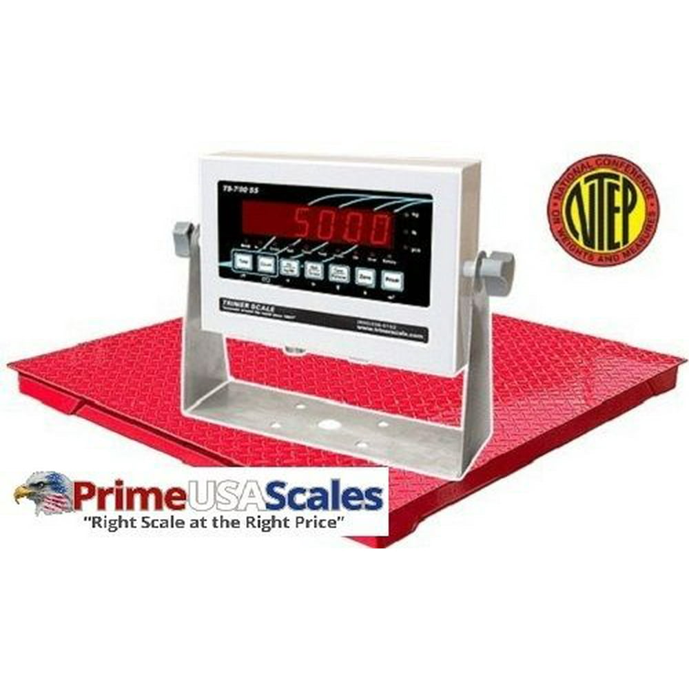 Triner Scale TSM544B Floor Scale, 5,000 x 1 lb Capacity, 4' x 4' deck