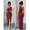 Burgundy, variant on Women Burgundy One Shoulder Long Dress With Cutout Waist Detail