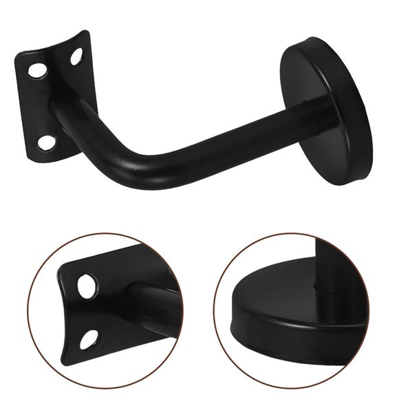 TABLZONE 2Pcs Black Handrail Brackets for Glass Railings with Easy Installation on Painted Walls