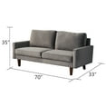 thumbnail image 5 of Hybition Velvet Sofa Modern Couch with Wooden Legs for Living Room-Grey, 5 of 9