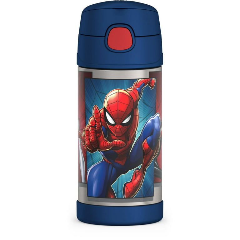 THERMOS FUNTAINER 12 Ounce Stainless Steel Vacuum Insulated Kids Straw  Bottle, Spider-Man & Thermos Replacement Straws for 12 Ounce Funtainer  Bottle