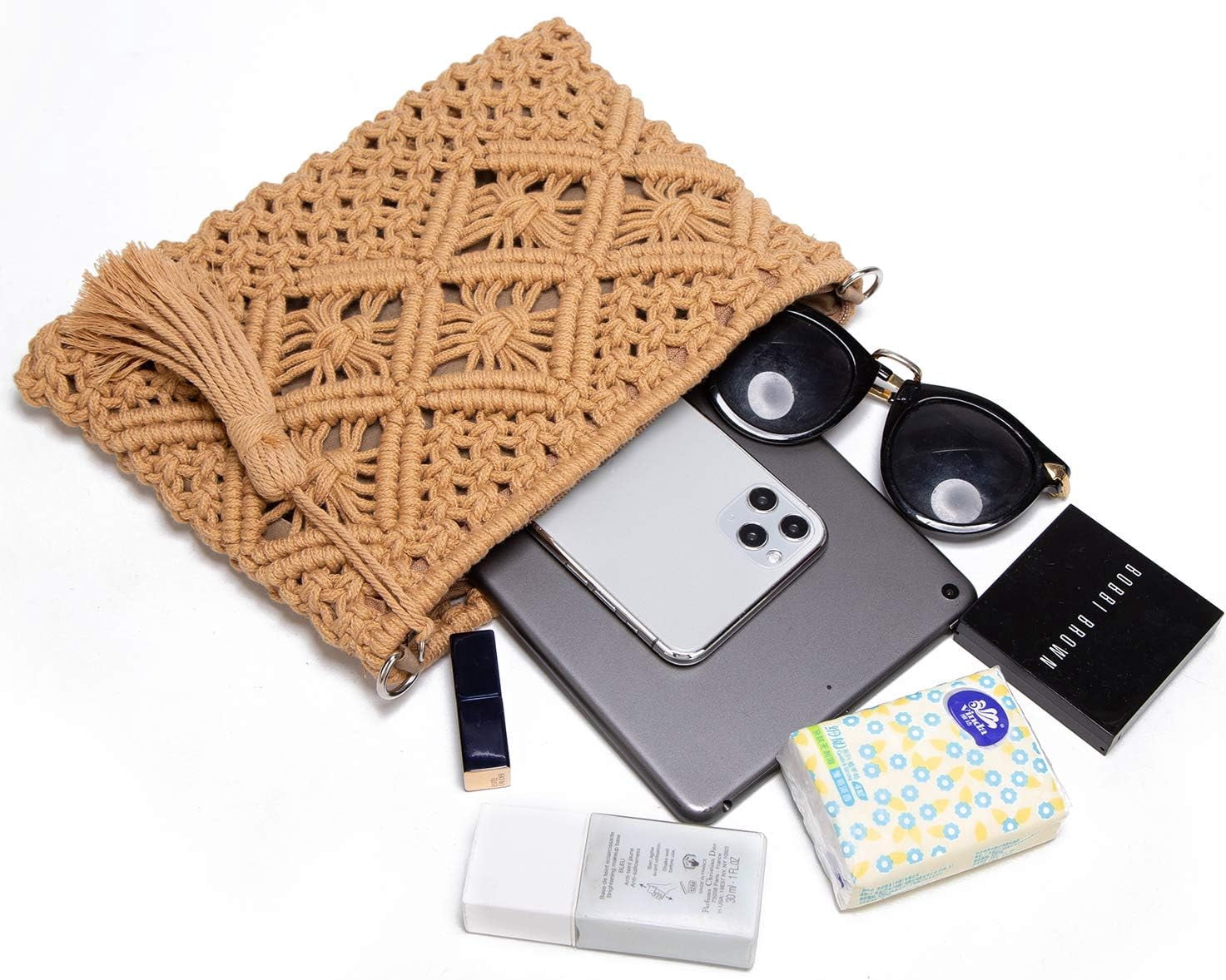 Zhengup Straw Bags Crossbody Purses for Women, Tassel Straw Handbag Vintage Handwoven Bag Summer Beach Bag