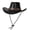 Black, variant on Jamicy Unisex Sunscreen Cowboy Hats Vintage Faux Leather Cowgirl Hat for Men And Women, Wide Brim Western Cowboy Style Hat with Decorative Belt