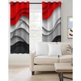 thumbnail image 3 of Blackout Curtains for Bedroom, Red Black Ombre Room Darkening Window Drapes for Living Room, Modern Abstract Moire Art Geometric Thermal Insulated Grommet Curtains, 42x63 inch, 2 Panels, 3 of 9