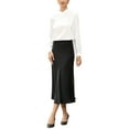 thumbnail image 2 of INSPIRE CHIC Women's Business Shirt Pleat Mock Neck Puff Long Sleeve Work Top XS White, 2 of 6