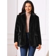 thumbnail image 5 of DARING DIVA Women's Faux Fur Coat Open Front Notch Lapel Jacket S Black, 5 of 8