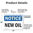 thumbnail image 2 of (2 Pack) New Oil OSHA Notice Sign 14 Inch X 10 Inch Plastic Sign, Weather Resistant, UV Protected for Workplace, Business, and Construction Site, Made in the USA, 2 of 8