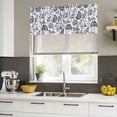 thumbnail image 4 of Dark Blue Farmhouse Curtain Valances for Windows, Kitchen Valance Window Treatments Panel 2 Pack, Floral Floral Plant Leaf Vintage Rod Pocket Short Curtains for Bathroom Bedroom 42 x 12 Inch, 4 of 8