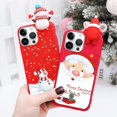 thumbnail image 3 of Funda RUMDEY para iPhone 15 Pro, paquete de 2 unidades, muñeca navideña 3D, TPU, 3 of 6