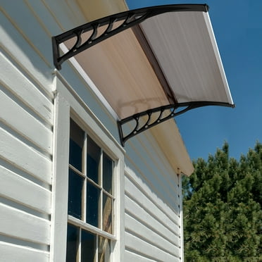 Window Door Awning Canopy 40" x 40", UPF 50  Polycarbonate Entry Door Outdoor Window Awning Exterior, Front Door Overhang Awning for Sun Shutter, UV, Rain, Snow Protection, Hollow Sheet