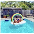 thumbnail image 5 of Flotadores de piscina HUOGUO Rainbow Island para adultos con cama seca, 5 of 5