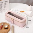 thumbnail image 3 of UYGDUY-Clear Makeup Brush Bag, Slim Cosmetic Brush Holder, small Toiletry Bag Mini Travel Case for Women, Thin Make up Bags with Dual Zipper, Cute Travel Essentials Organizer,Pink, 3 of 3