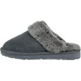 thumbnail image 3 of Clarks Womens Open Back Suede Leather Comfort Clog Slipper JMS0583C - Plush Faux Fur Trim - Indoor Outdoor House Slippers For Women (Grey Premium Suede, 6), 3 of 6