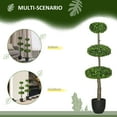 thumbnail image 4 of HOMCOM 43.25" Indoor & Outdoor Boxwood Topiary Artificial Plants (2 Count), 4 of 8