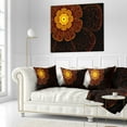 thumbnail image 3 of Designart Symmetrical Orange Fractal Flower - Floral Throw Pillow - 18x18, 3 of 5
