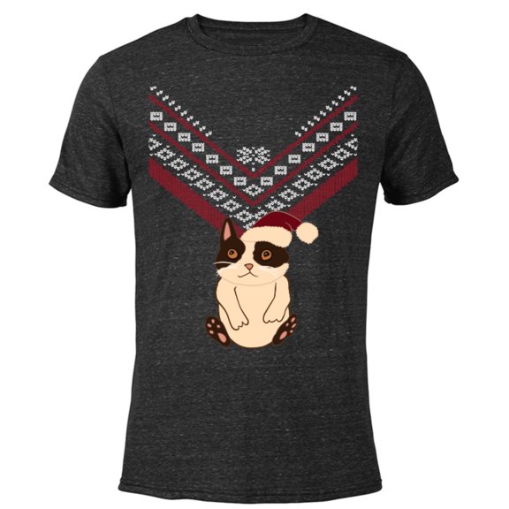 Marvel Hawkeye Cat Holiday Sweater - Short Sleeve Blended T-Shirt for Adults – Customized-Black