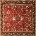 thumbnail image 1 of Ahgly Company Indoor Square Oriental Orange Industrial Area Rugs, 4' Square, 1 of 4