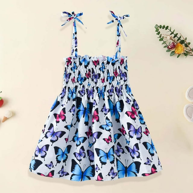 DPTALR Robe d'Été Sans Manches pour Bébé Fille, Imprimé Graphique, Vêtements pour Enfants