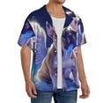thumbnail image 2 of Rateoe Night Sky Winged French Bulldog Pattern Men's Short Sleeve Classic Shirt, Casual Short-Sleeved Shirt, Lightweight Summer Shirt, Cuban Collar Shirt,Button-Front Shirt-4X-Large, 2 of 5