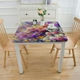 thumbnail image 3 of nygtbtfer Spring Watercolor Flower Blossom  Table ,Fitted Tablecloth for Table Washable Elastic Stretch Patio Tablecloths,Pastoral Gradient Floral Art Table Cloth for Cocktail Wedding, 3 of 7