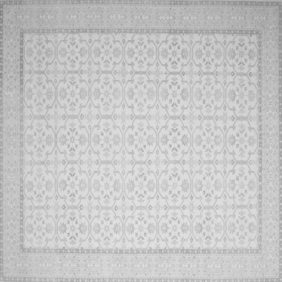 Ahgly Company Indoor Square Abstract Gray Contemporary Area Rugs, 6' Square