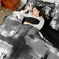 thumbnail image 4 of Castle Fairy Abstract Graffiti Boy Girl Bedding Comforter Set 7 Pieces,Vintage Aesthetic Full Bedding Set Lightweight,Minimalist Geometric Plaid Fitted Sheet Flat Sheet,Breathable Home Decor, 4 of 8