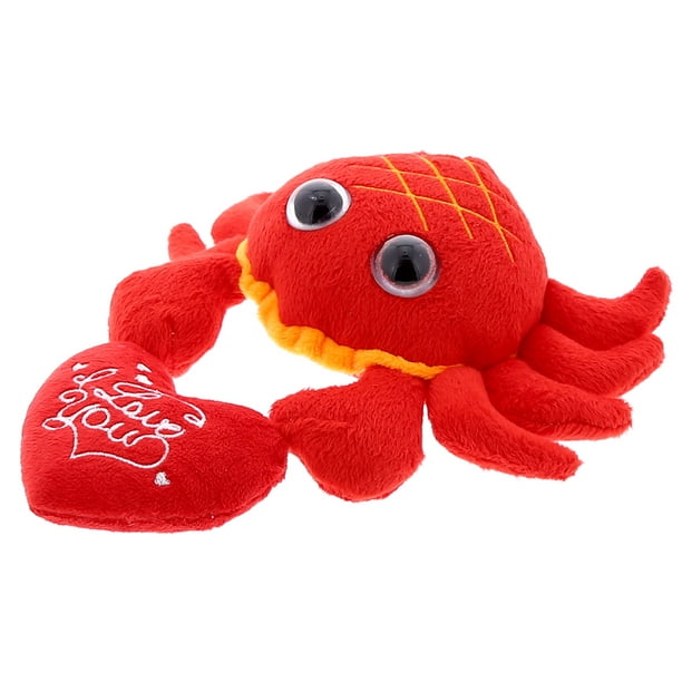 super soft plush dollibu red crab big eye i love you valentines plush ...
