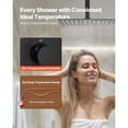 thumbnail image 3 of Dranite 12 Inch Thermostatic Ceiling Mount Rainfall Shower System with 6 Inch Wall Head and 2-in-1 Handheld Spray, 3 of 6