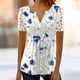 thumbnail image 5 of Blusa femenina con cuello en V y botones impresos para mujer para deportes al aire libre (Azul S) FLhrweasw Para estrenar, 5 of 7