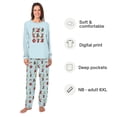 thumbnail image 2 of Family Matching Christmas Pajama Set, Light Blue Festive Gnome and Holiday Pattern with Pet Outfit, 2 of 7