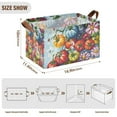 thumbnail image 7 of Yayeee Foldable Storage Basket for Shelves with Handles Set of 2 Waterproof Cloth Bins, Blue Floral Tomatoes, 7 of 7