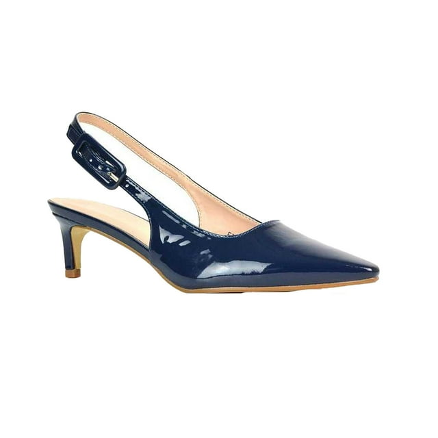 XY London Escarpins à Talon Kitten Bas à Bride Arrière Kelly pour Femmes