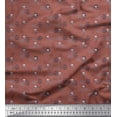 thumbnail image 1 of Soimoi Brown Cotton Cambric Fabric Crossbone & Skull Halloween Decor Fabric Printed Yard 56 Inch Wide, 1 of 1