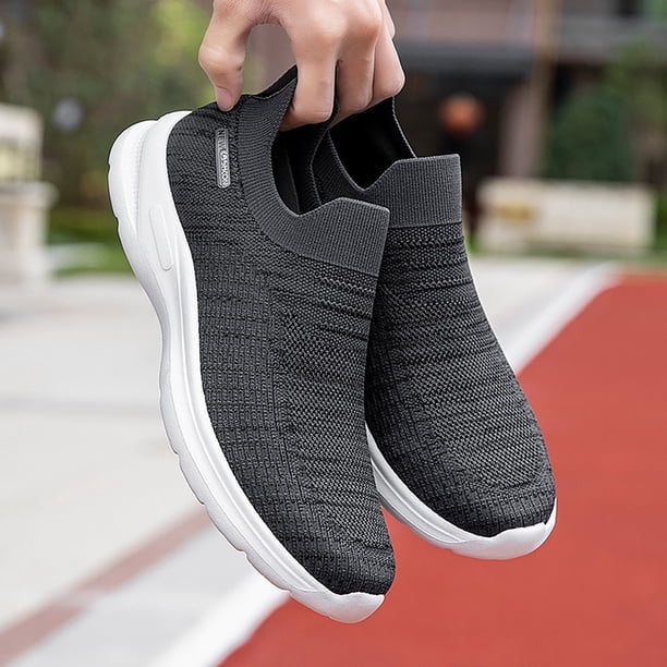 Men\'s Knit Slip-On Loafers - Charcoal Gray Amazon.com | Puxowe Men main image 3