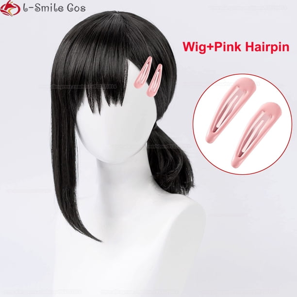 38cm Higashiyama Kobeni Cosplay Chainsaw Man Wig Cosplay Black Higashiyama Kobeni Wigs Hairpin Heat Resistant Hair Anime Wigs heqiyong LED