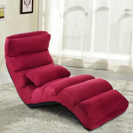 Costway Folding Lazy Sofa Chair Stylish Sofa Couch Bed Lounge Chair W Pillow Burgundy Walmart Canada
