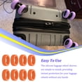 thumbnail image 4 of Qarigey 8 pack/lote funda protectora de silicona para ruedas de equipaje fácil de limpiar y reducir el ruido Envolturas para manijas de equipaje naranja, 4 of 6